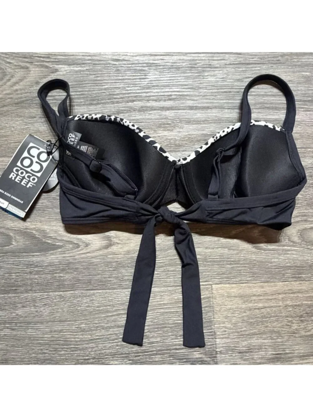 Coco Reef Diva Power Underwire Bikini Top 36/38D Harmony Mix Bra Animal Print